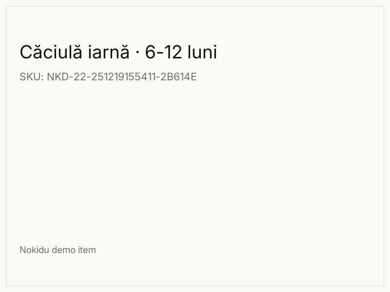 Căciulă iarnă · 6-12 luni